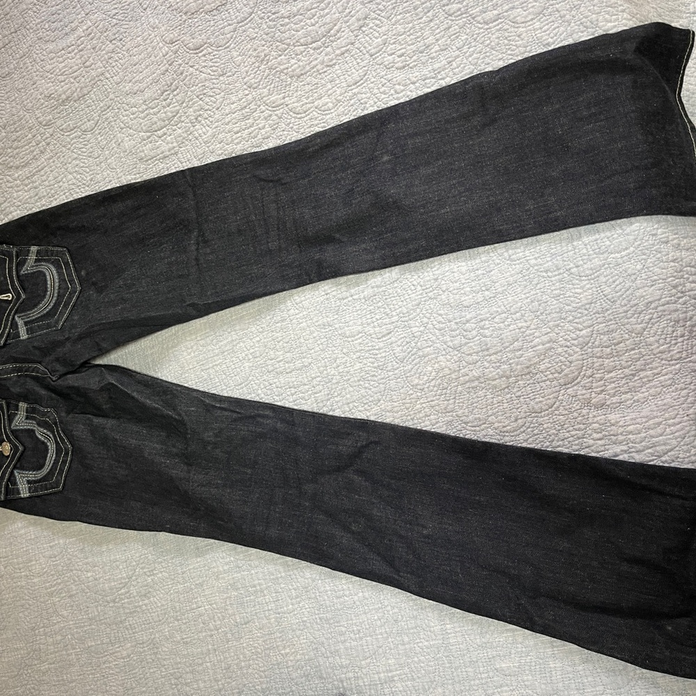 True Religion women’s super darn denim blue jeans size 27 made in USA